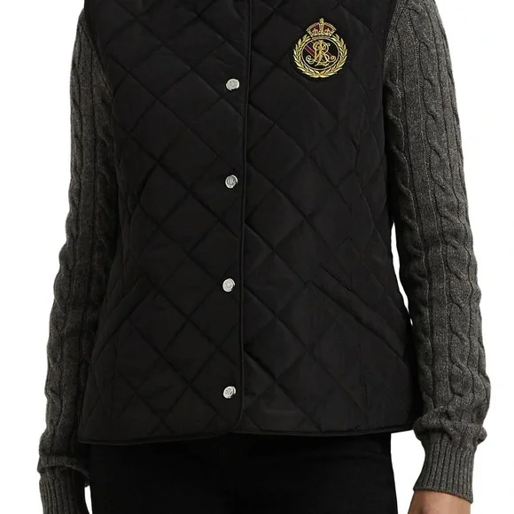Lauren Ralph Lauren Women's Recycled Quilt Vest W Crest 23" - Picture 7 of 10